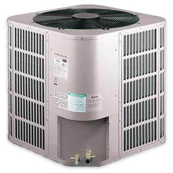 Outdoor central air conditioner condenser on a concrete pad beside a New Orleans home