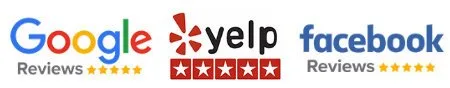 5-star reviews on Google, Yelp and Facebook